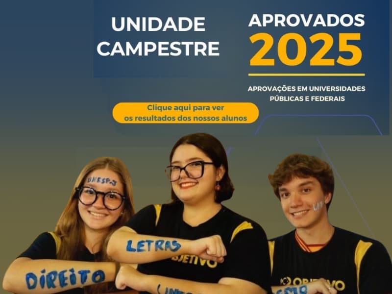 Grupo de alunos aprovados nos vestibulares e concursos de 2025